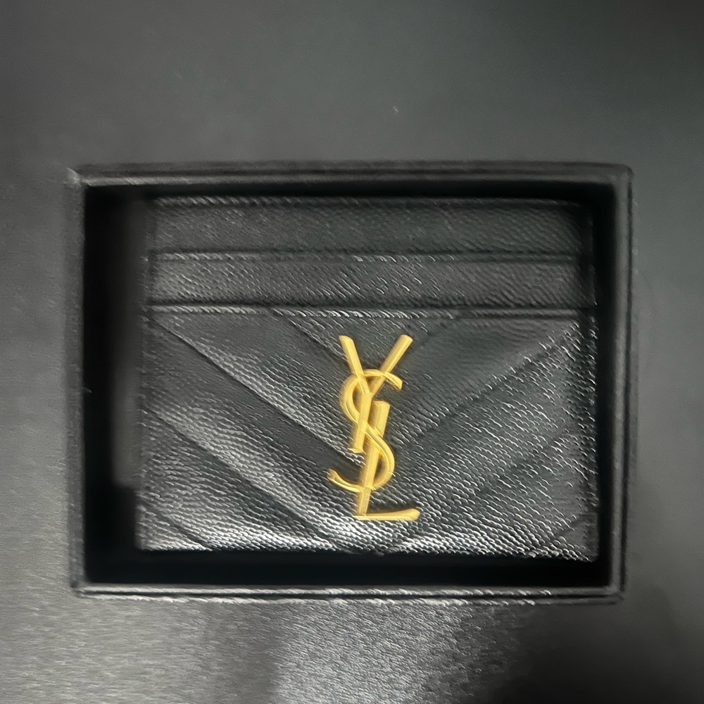 Source Unknown Black Card Holder with Gold Emblem